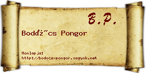 Bodócs Pongor névjegykártya